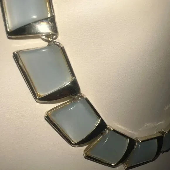 Vintage Charel Statement Necklace & Clip Earrings Set Jewelry White